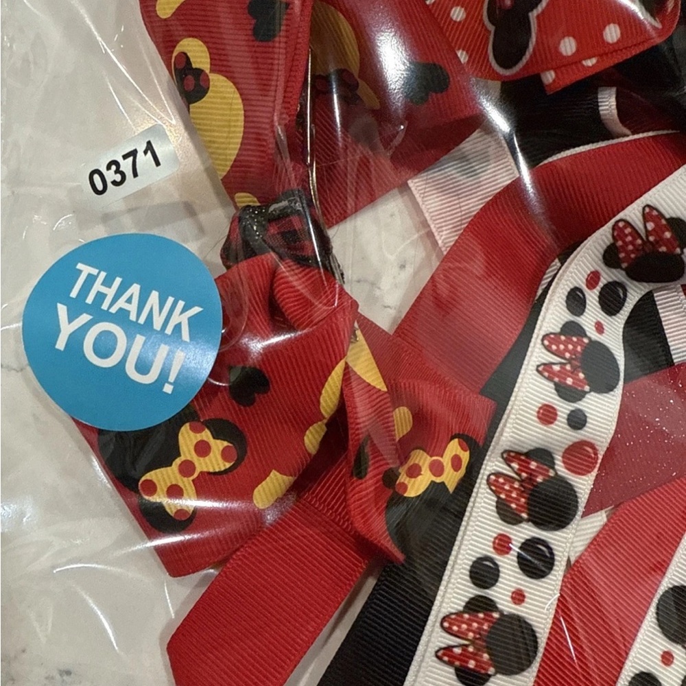 Disney‎ Minnie Mouse Hair Bow Set - Red, Black, Yellow Homemade - Picture 9 of 9